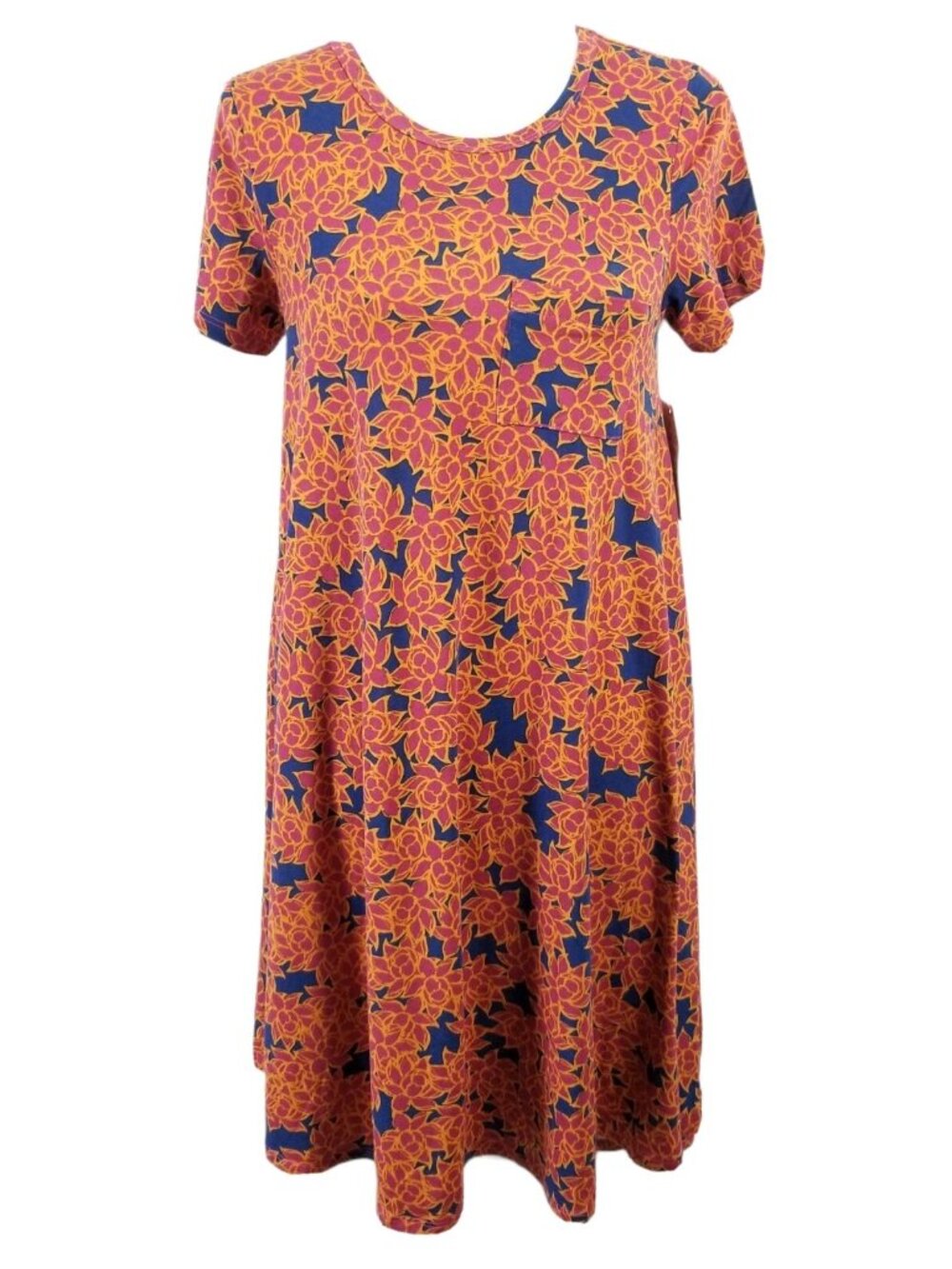 Lularoe Carly Dress NWT Womens Size XXS 2XS Purple Blue Polyester Spandex
